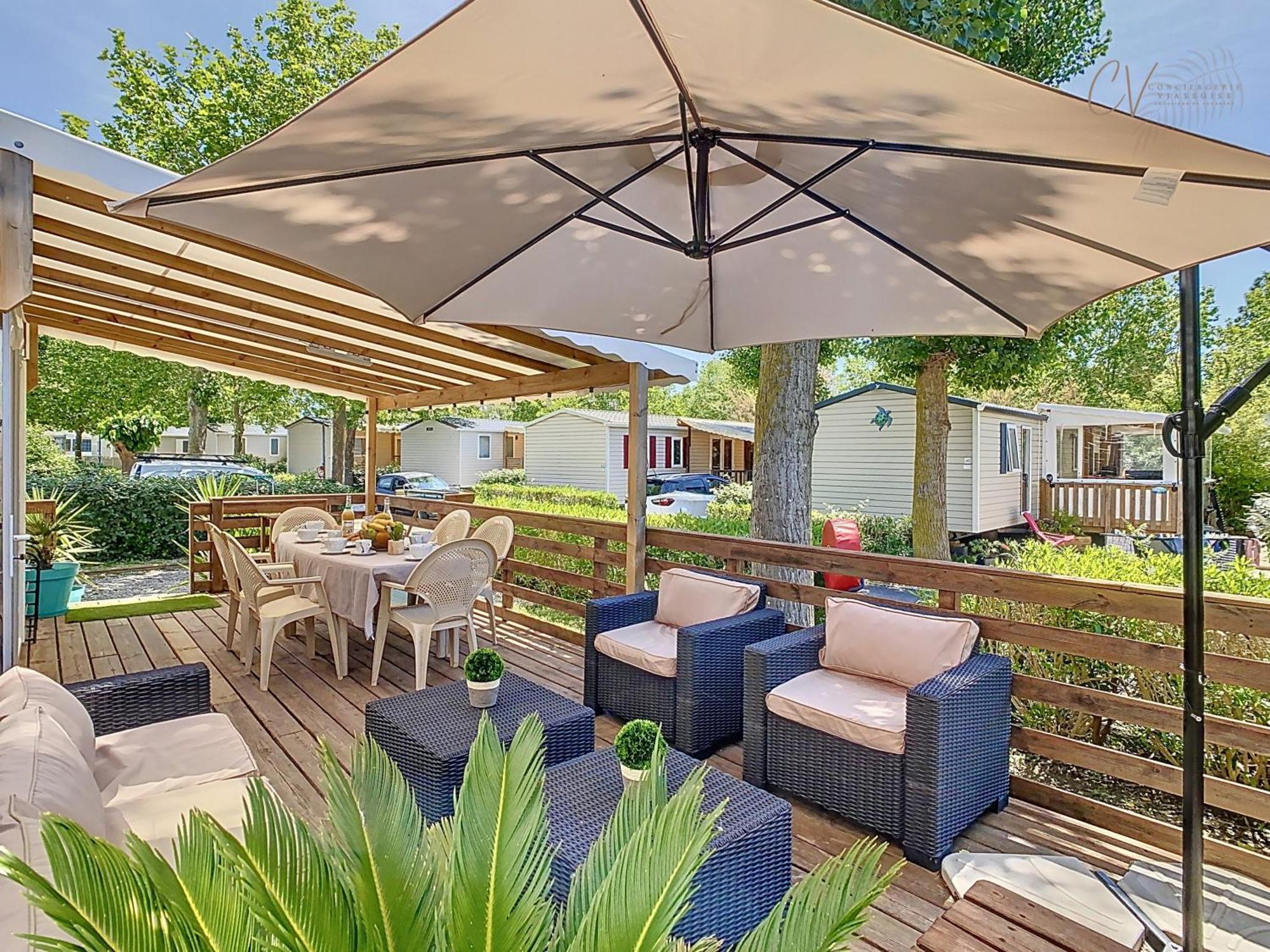 Grand Mobil Home 3Chbr 2Sdb Camping La Carabasse Vias Εξωτερικό φωτογραφία